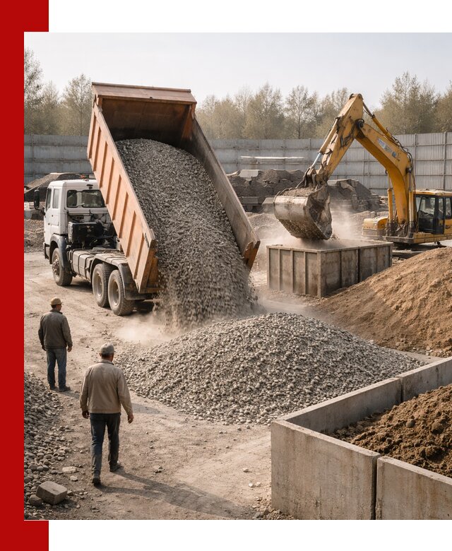 Доставка нерудных материалов с погрузкой и разгрузкой в Холмске