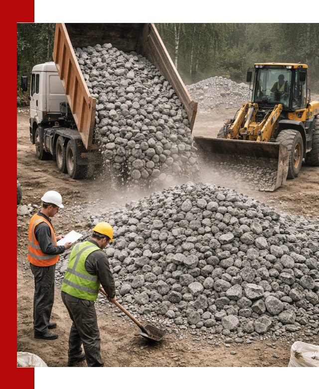 Гранитный щебень фракция 70-150 доставка в Холмске