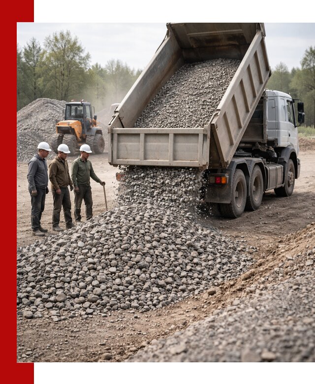 Доставка гравийного щебня фракции 70-120 в Холмске