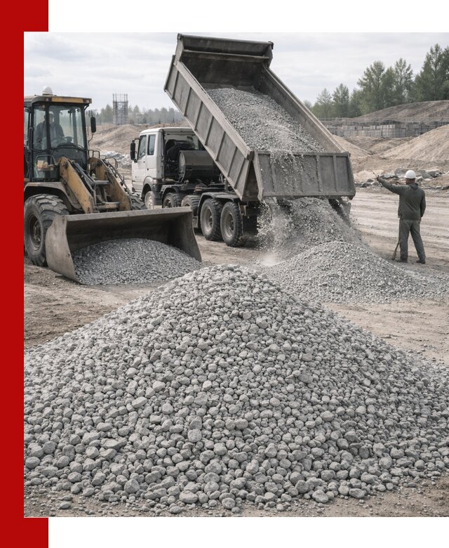 Доставка известнякового щебня фр. 5–20 в Холмске