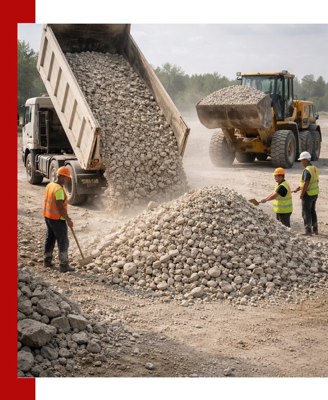 Доставка известнякового щебня фр. 40-70 в Холмске