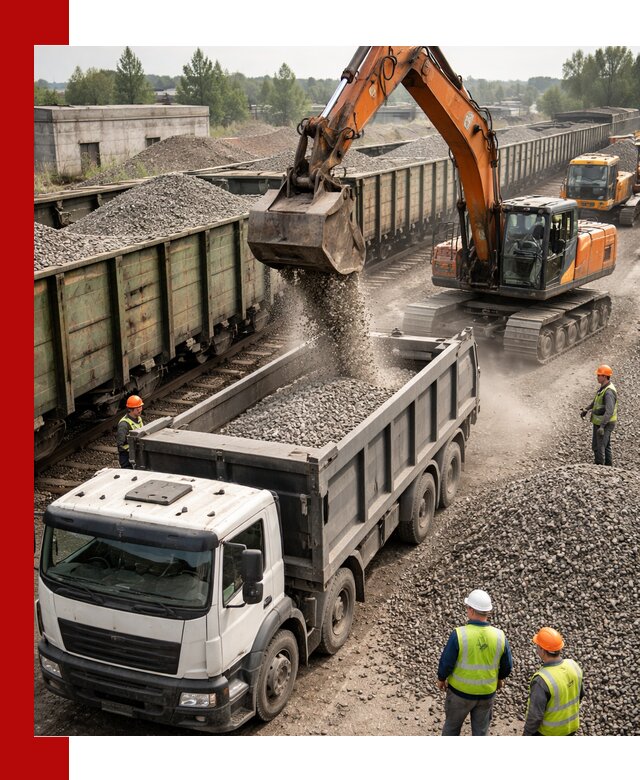 Железнодорожный щебень фракция 25–60 для поставок в Холмске