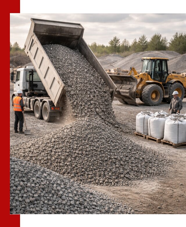 Бетонный щебень фракция 5–20 с доставкой в Холмске