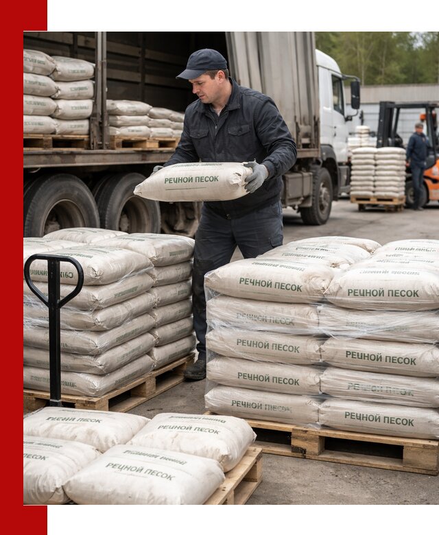 Речной песок в мешках с доставкой в Холмске
