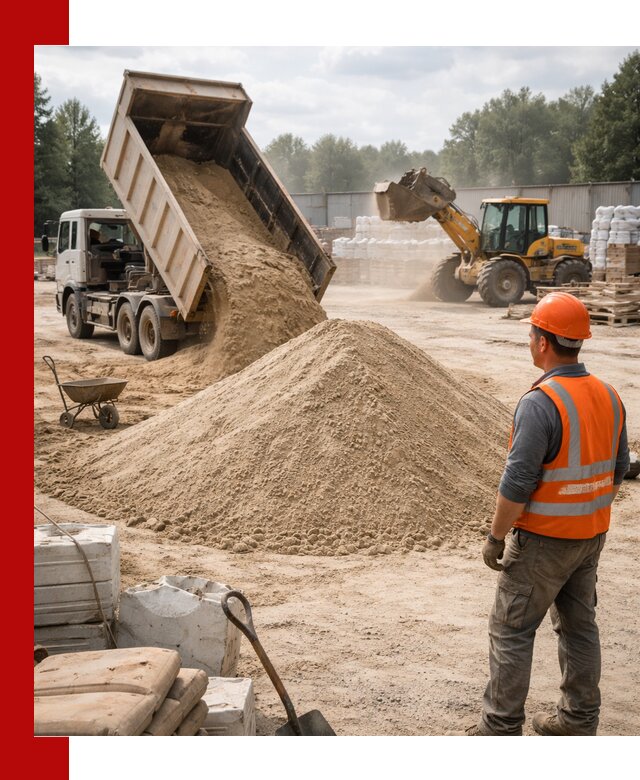 Доставка строительного песка с самосвалом в Холмске