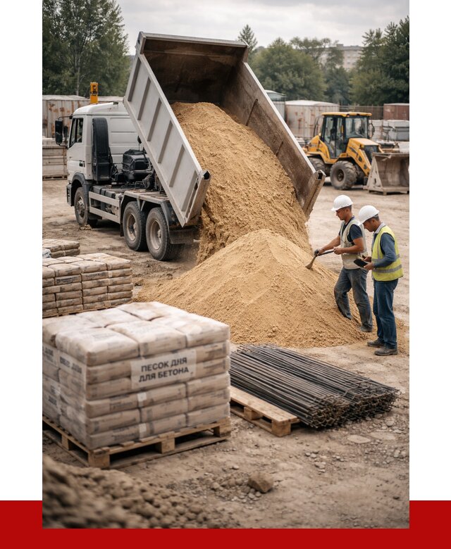 Песок для бетона в Холмске от 2568 р. с доставкой, ПРОНЕРУДХлм