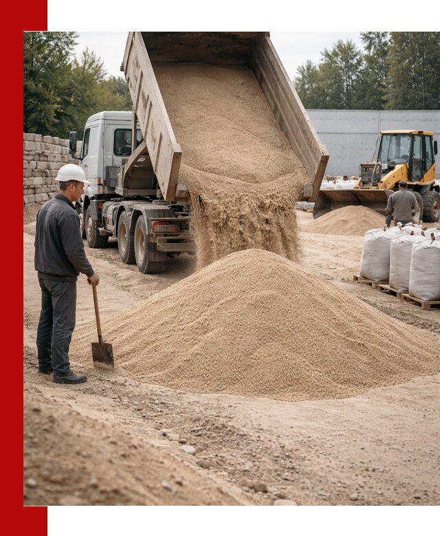 Кварцевый песок фракция 0–3 мм с доставкой в Холмске