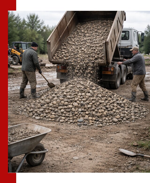 Доставка гальки речной оптом и в розницу в Холмске