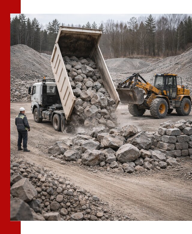 Доставка и продажа бутового гранитного камня в Холмске