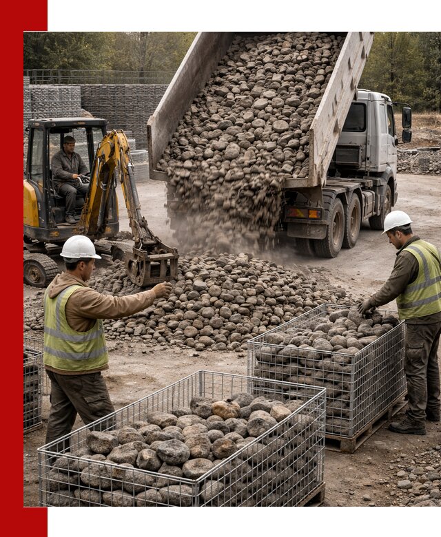 Камень для габионов фракция 100–201 в Холмске