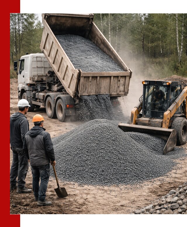 Гранитный отсев 0-5 с доставкой и разгрузкой в Холмске