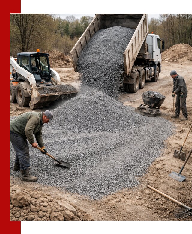 Отсев для подсыпки в Холмске — доставка и подсыпка на участок