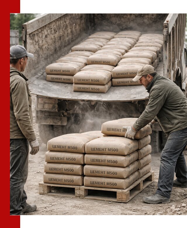 Цемент М500 с доставкой самосвалом в Холмске