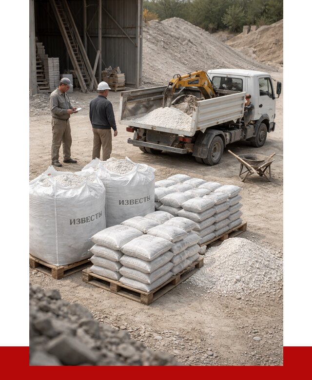 Известь строительная в Холмске с доставкой от 4314 р. | ПРОНЕРУДХлм