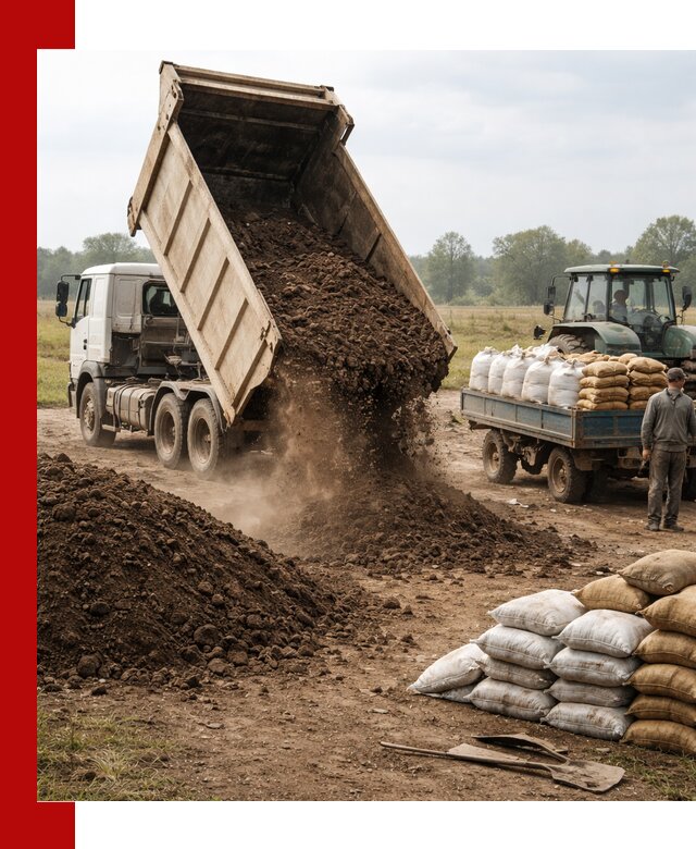 Доставка грунта и удобрений оптом в Холмске для сельхоз и строительства