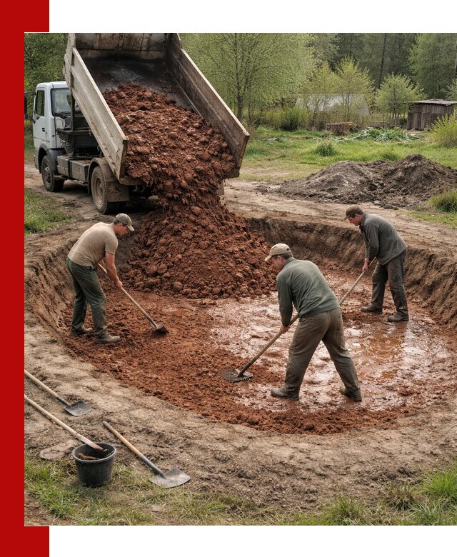 Купить качественную глину для пруда в Холмске