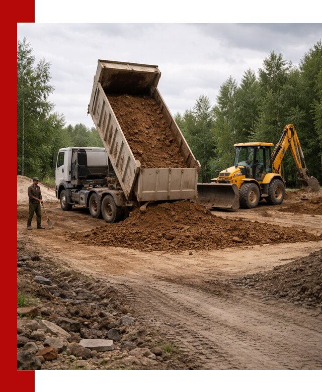 Доставка суглинка самосвалами в Холмске подсыпка и планировка