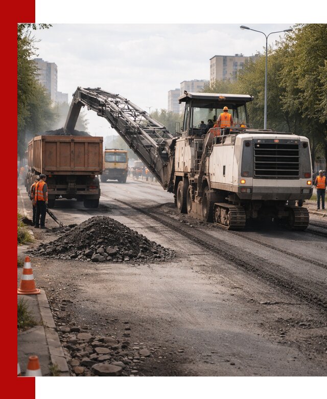 Фрезерованный асфальт в Холмске — удаление и вывоз старого покрытия