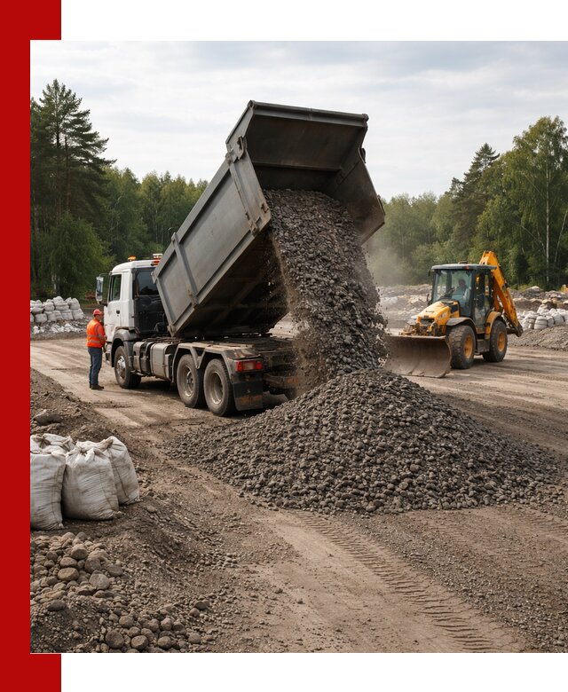 Доставка дробленого асфальта в Холмске для дорожных работ