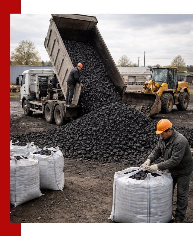 Доставка каменного угля в Холмске оптом и в розницу