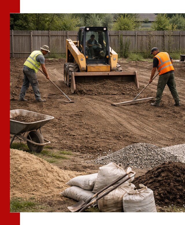 Выравнивание участка под строительство и благоустройство в Холмске