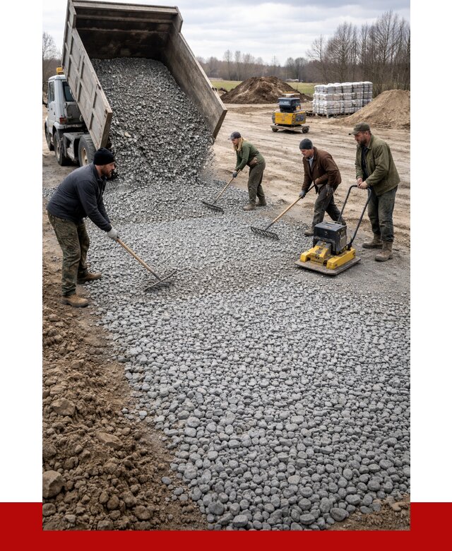 Устройство щебеночной подушки в Холмске от 4622 р. ПРОНЕРУДХлм