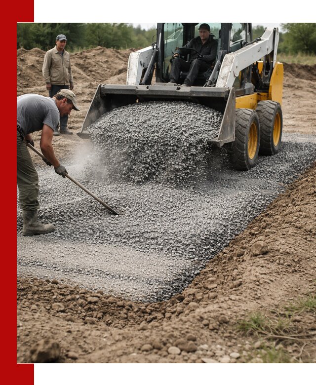 Устройство щебеночной подушки в Холмске для дорог и фундаментов